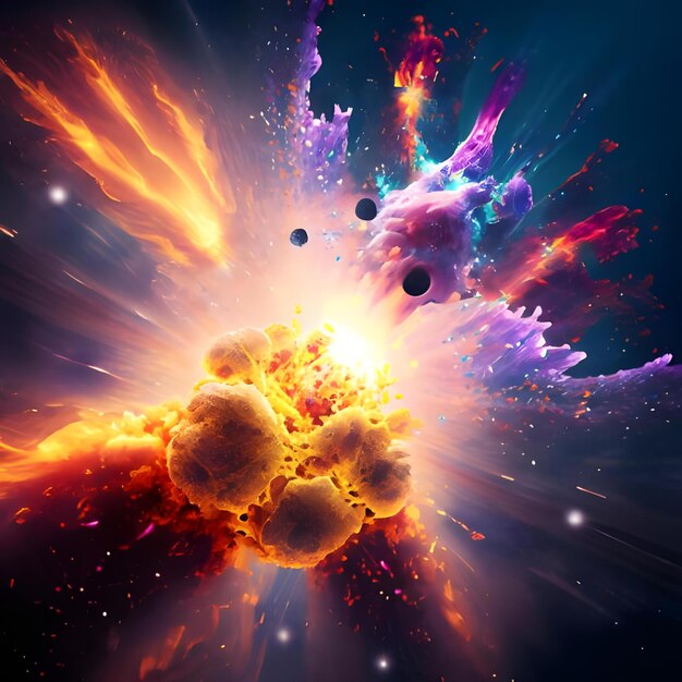 A cosmic explosion of colors and shapes