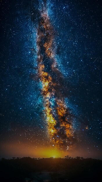 写真 星と星雲を持つ宇宙銀河