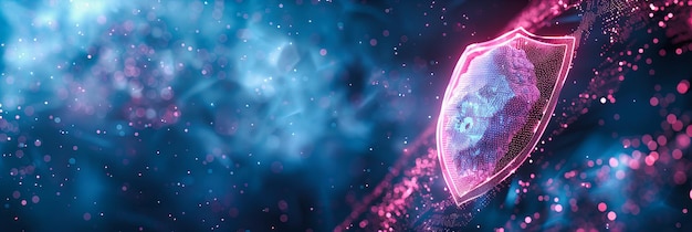 cosmic glow and starry energy abstract space illustration bright futuristic science and technology concept in blue and pink