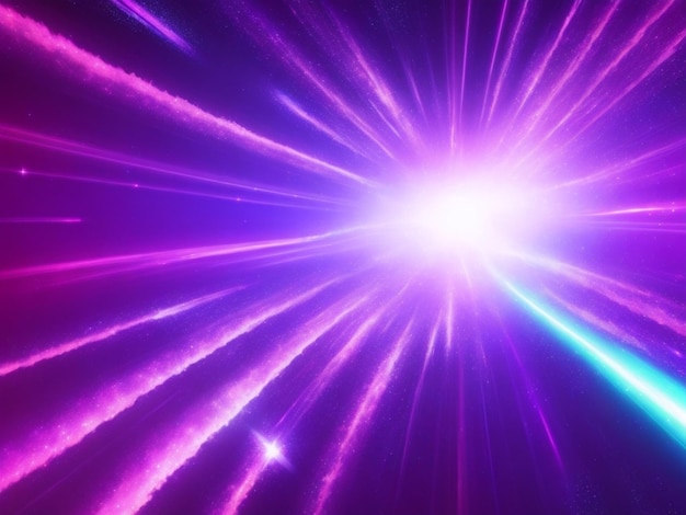 Космический гиперпространственный фон Скорость света, неоновые светящиеся абстрактные лучи и звезды в движении.