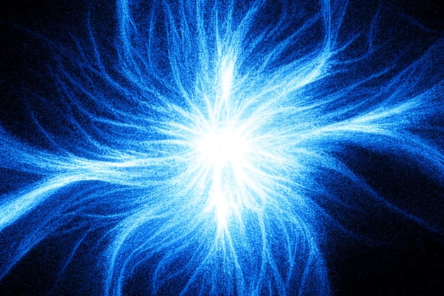 Photo cosmic hyperspace big bang blue neural energy field universe quantum particle network background