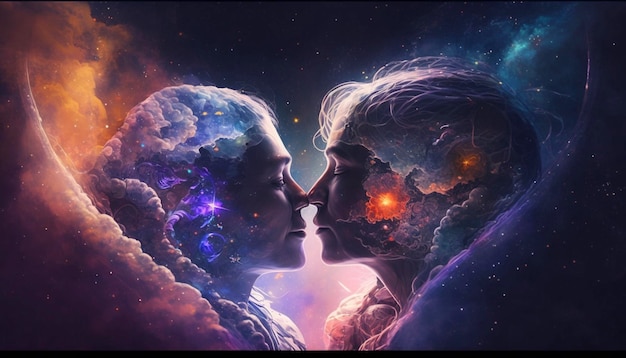 Cosmic love Eternal love beautiful true love loving soulsGenerative AI