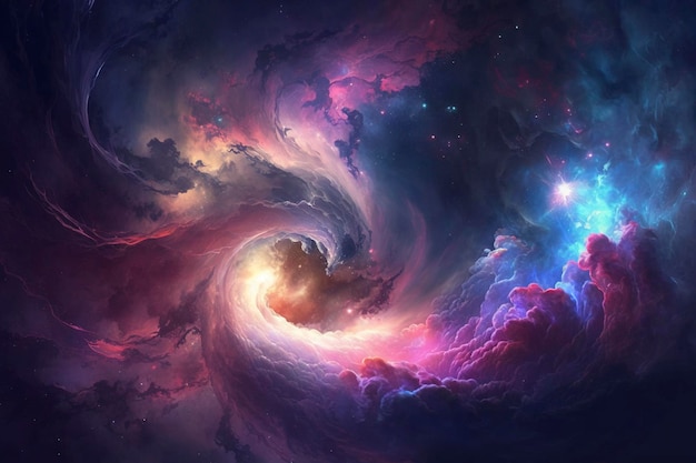Cosmic nebula background AI technology generated image