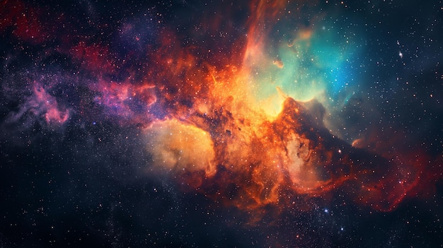 cosmic nebula with vibrant colors in space