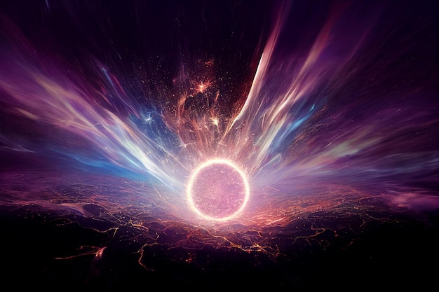 Cosmic Neutron Star 3D Visualization Art Work Spectacular Abstract Background