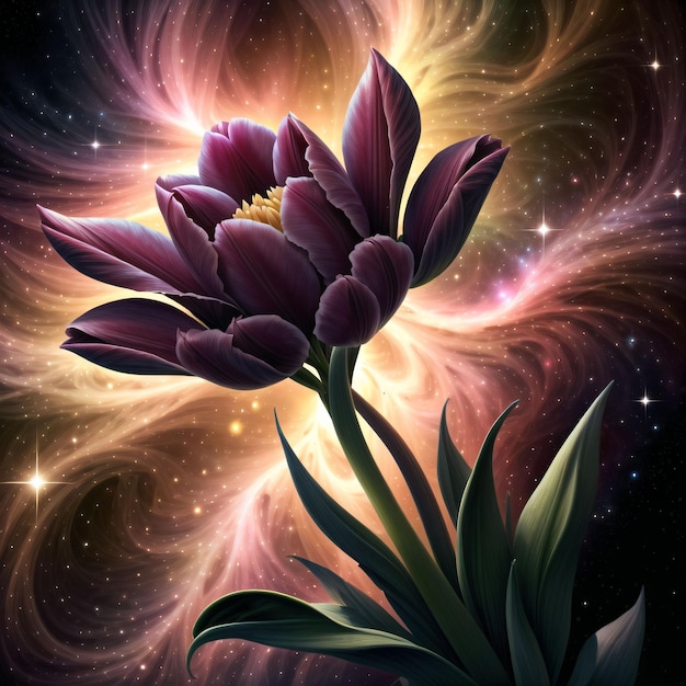 Фото Космический фиолетовый цветок