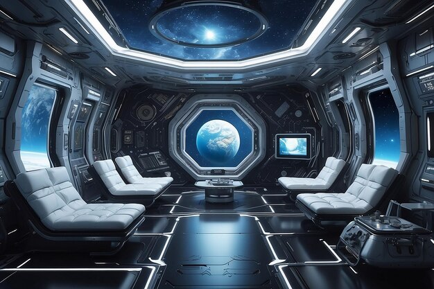 Photo cosmic space station room infuse otherworldly design