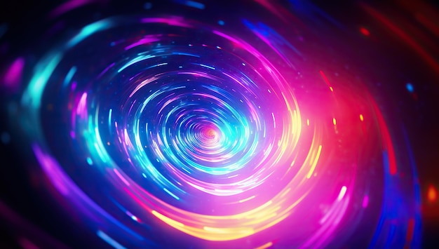 Cosmic swirl in bright neon colors Abstract background and wallpaper