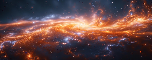 Photo cosmic swirls of data forming intricate galaxies wallpaper