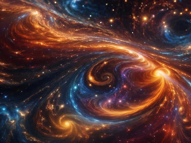 Cosmic swirls of galaxies and stars creating a mesmerizing celestial landscape