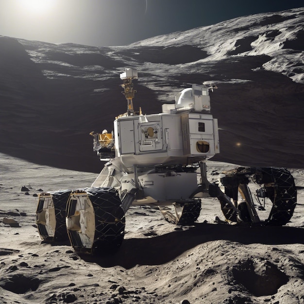 Foto cosmic traverse de lunar rover expeditie