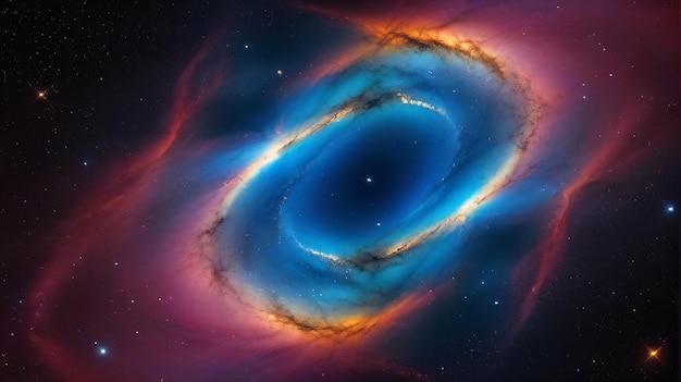 Foto cosmic vista una nebulosa abbagliante nelle profondità dello spazio