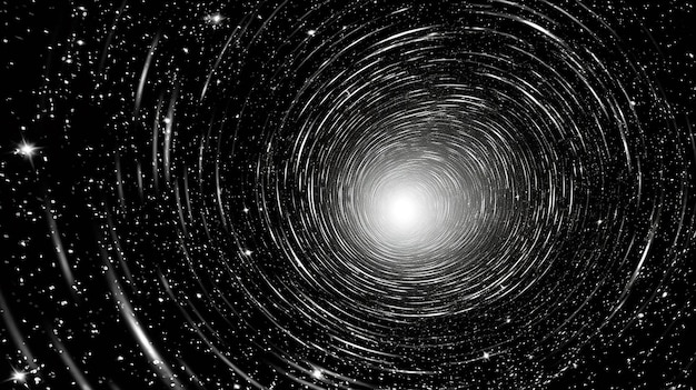 A cosmic wormhole resembling a vortex leading to uncharted and distant realms of the universe