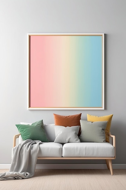 Cosmos Canvas Chromatic blank Frame Mockup with white empty space for placing your design