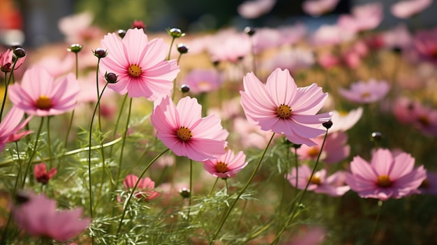 コスモス 花の花園の画像 ジェネレーティブAI