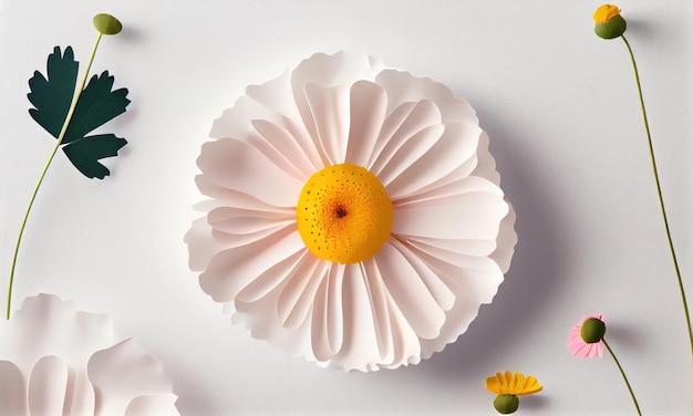 Cosmos flower made of paper craft Generative AI