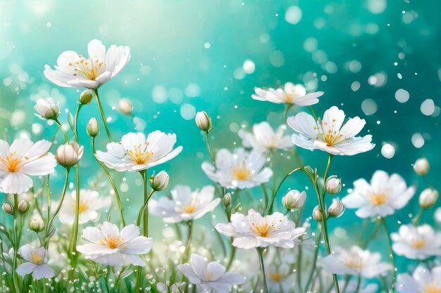 Cosmos flowers blooming in the garden with soft focus background