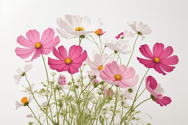 Cosmos flowers isolated on white background