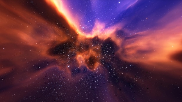 Cosmos is a nebula of gas stars planets and galaxies Expansion of the universe 3d render