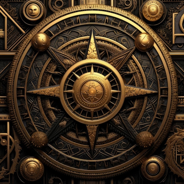 cosmos zodiac background astrology compass rose volumetric texture metal wallpaper art