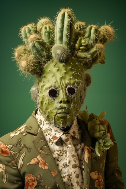 Foto costume fantastico di cactus cosplay