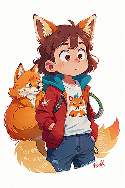 cosplay fox shaped boy sunshine handsome cartoon anime wallpaper background illustration