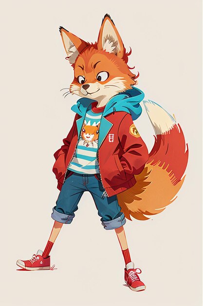 Cosplay fox shaped boy sunshine handsome cartoon anime wallpaper background illustration