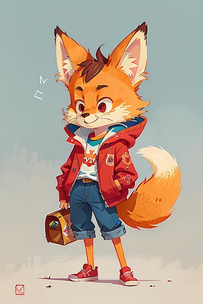 cosplay fox shaped boy sunshine handsome cartoon anime wallpaper background illustration