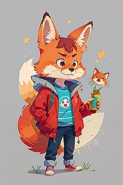 cosplay fox shaped boy sunshine handsome cartoon anime wallpaper background illustration