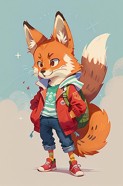 Cosplay fox shaped boy sunshine handsome cartoon anime wallpaper background illustration