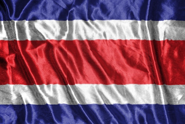 Costa rica doek vlag Satijnen vlag zwaaien stof textuur van de vlag