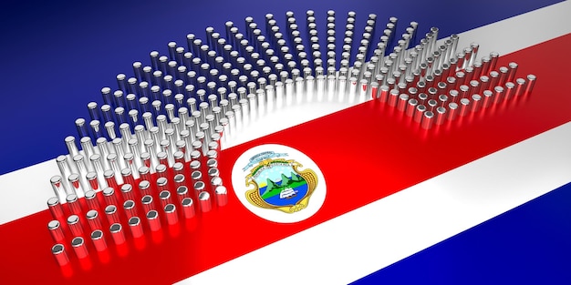 Costa Rica flag voting parliamentary election concept 3D illustration