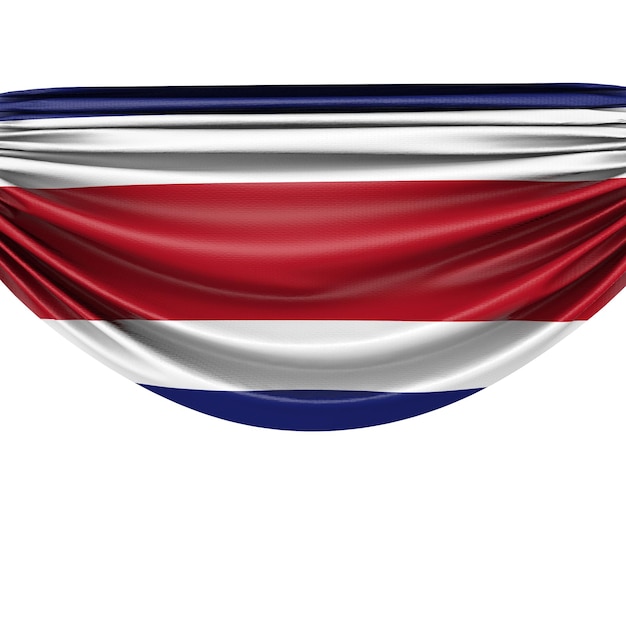 Costa rica nationale vlag hangende stoffen banner 3D-rendering