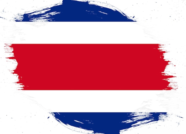 Costa rica vlag op noodlijdende grunge brush achtergrond