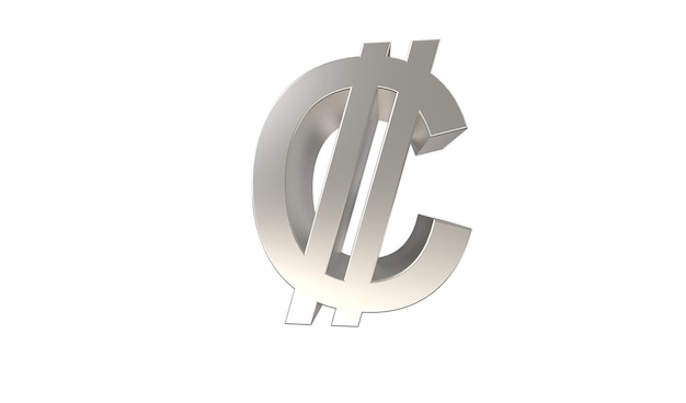 Costa Ricaanse Colon CRC valutasymbool van Costa Rica in Metallic zilver