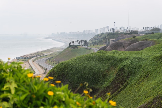 Foto costa verde a miraflores lima, perù