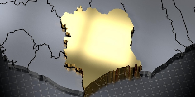 Cote di ivoor land vorm 3D illustratie