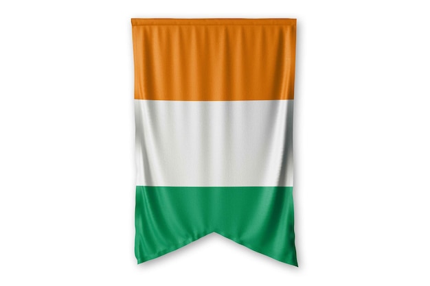 cote_dlvoire flag hang on a white wall background image