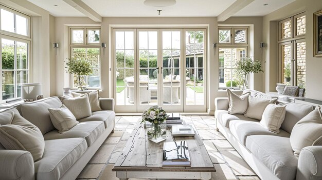 Photo cotswolds cottage style sitting room living room interior design and country house home decor sofa