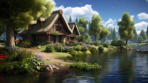 Cottage by the Lake or River