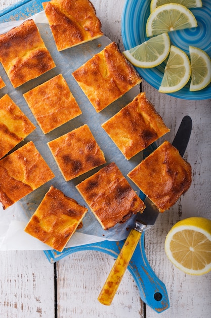 레몬 코티지 치즈 푸딩 케이크