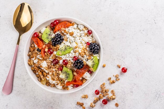 Cottage cheese with granola berries