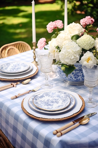 Foto cottage garden table decor holiday tablescape and dinner table setting formal event decoration for wedding family celebration english country and home styling inspiration