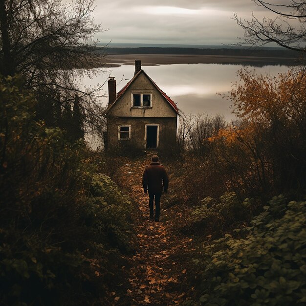 Photo cottage at the top of the hill