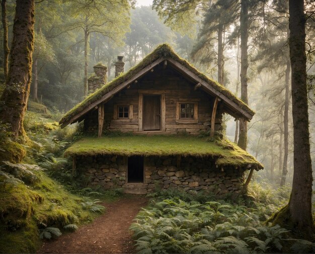 Photo a cottage in the woods