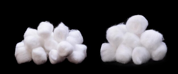 Cotton on a black background