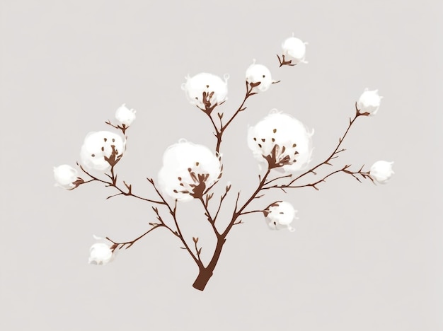 Photo cotton branches elegance isolated on transparent background