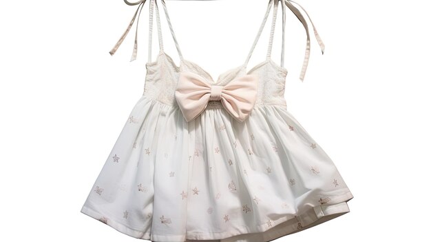 Cotton camisole enhanced by charming bow details that exude a sense of innocence and grace making it a musthave addition to your collection Generated by AI