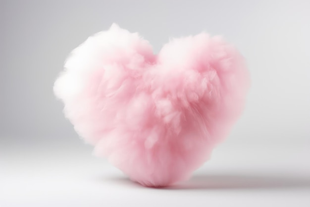 Photo cotton candy fluffy heart puff