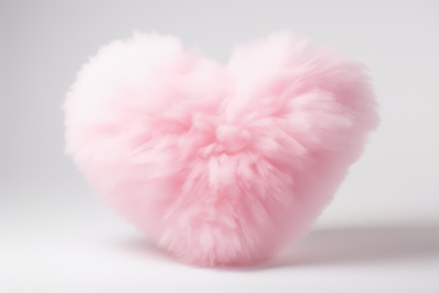 Cotton candy fluffy heart puff